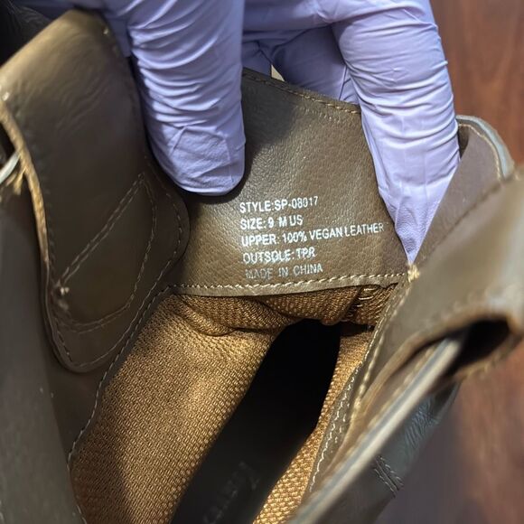 Charles Albert Light Brown Faux Leather Heeled Slouch Boots Women’s US 9 M - Picture 6 of 7